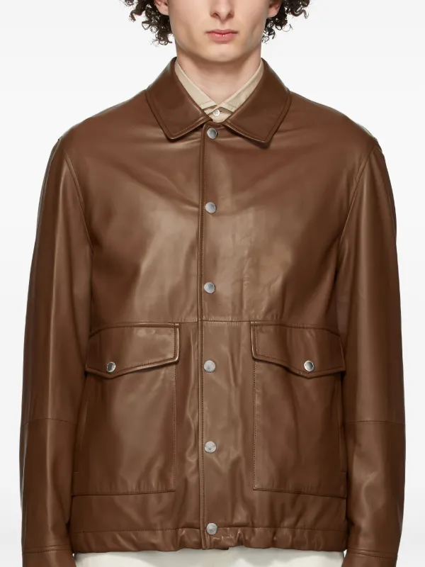 BRUNELLO CUCINELLI ブラウンレザージャケット Brunello Cucinelli レザージャケット | ブラウン | FARFETCH JP