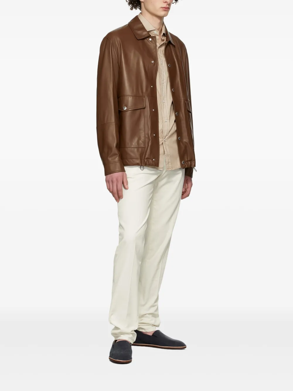 Brunello Cucinelli Shirtjack met knoopsluiting Bruin