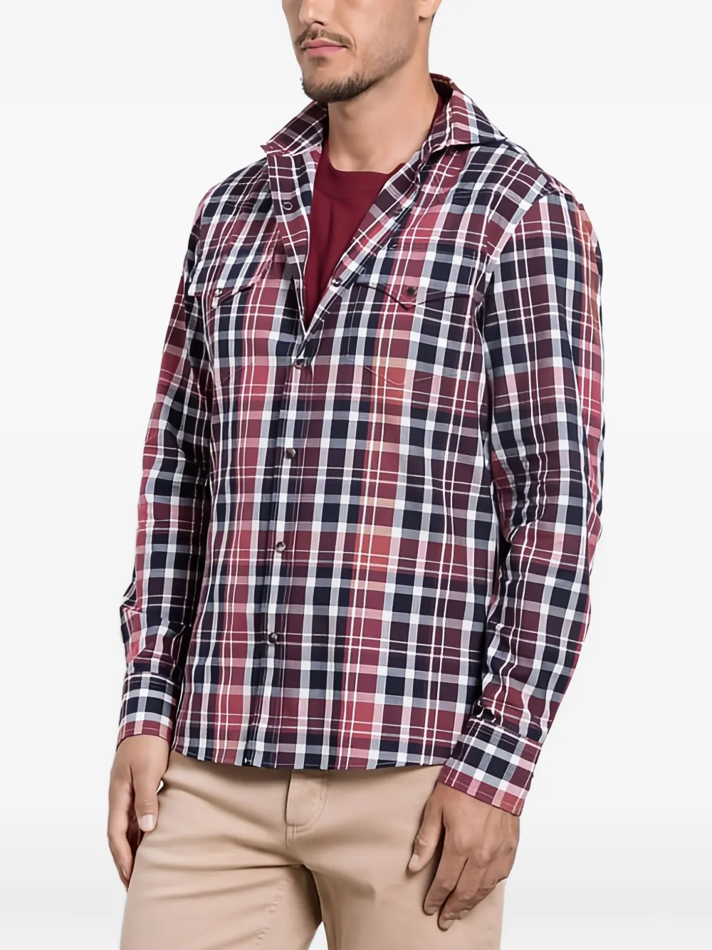 Brunello Cucinelli Geruit overhemd Rood