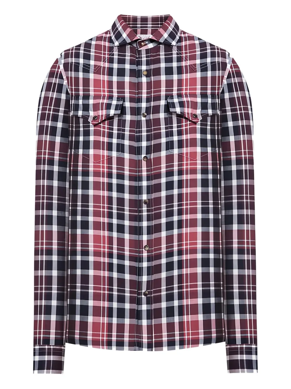 Brunello Cucinelli check-pattern shirt | Red | Image 1