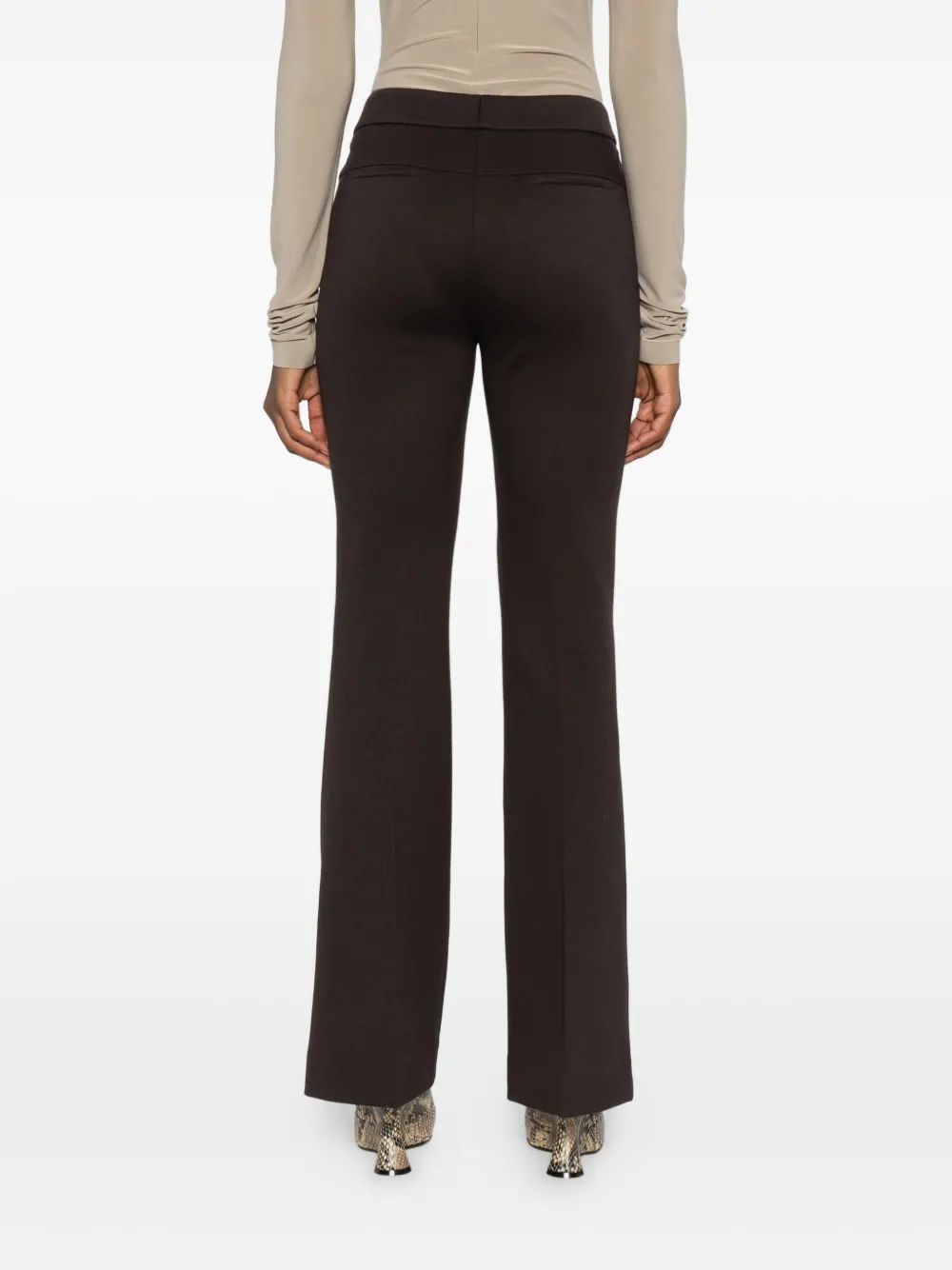 Via Masini 80 Side-pocket Straight-hem Trousers In Brown