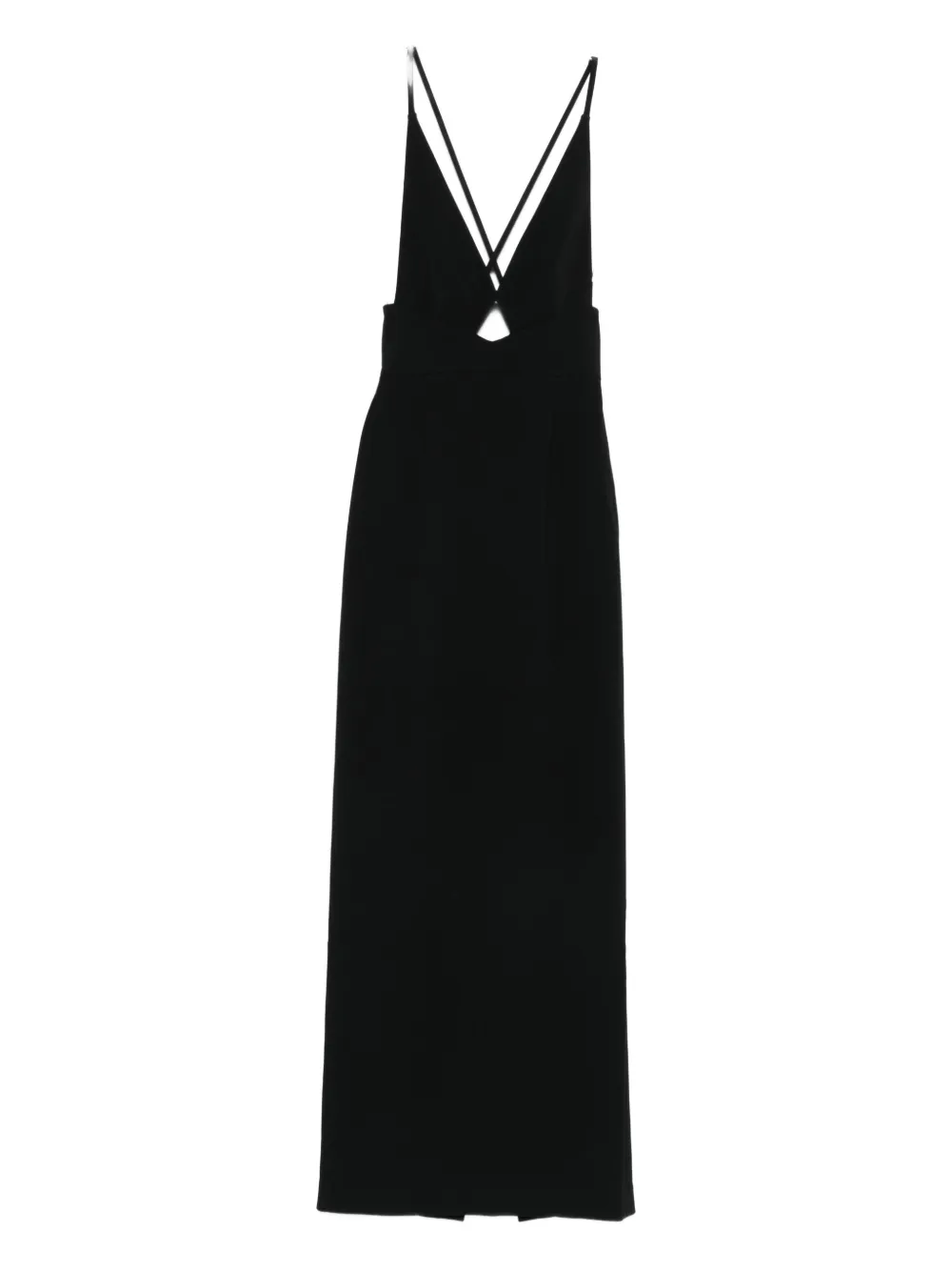 Solace London Milly Cross-back Maxi Dress In Black