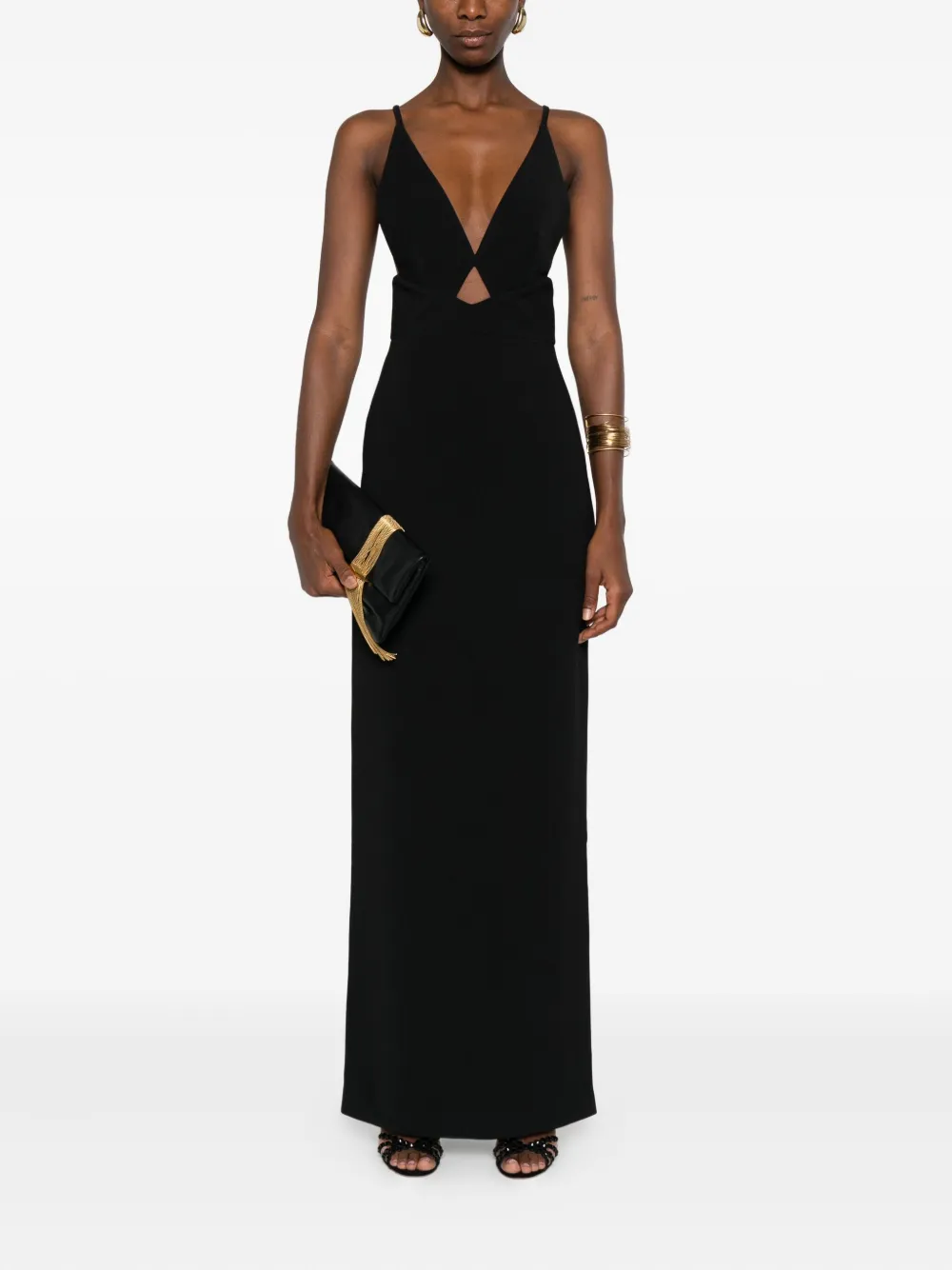 Solace London Milly cross-back maxi dress - Zwart