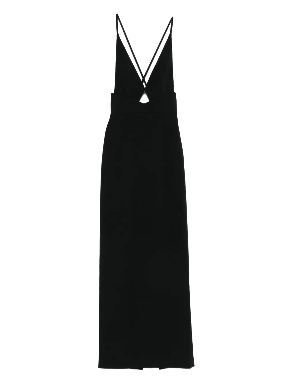 Solace London Milly cross-back maxi dress Zwart