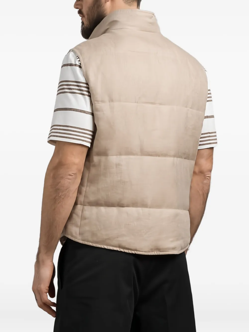 Brunello Cucinelli Button-fastening Quilted Gilet In Brown