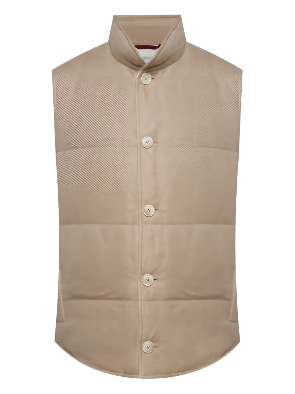 Brunello Cucinelli Button-fastening Quilted Gilet In Brown