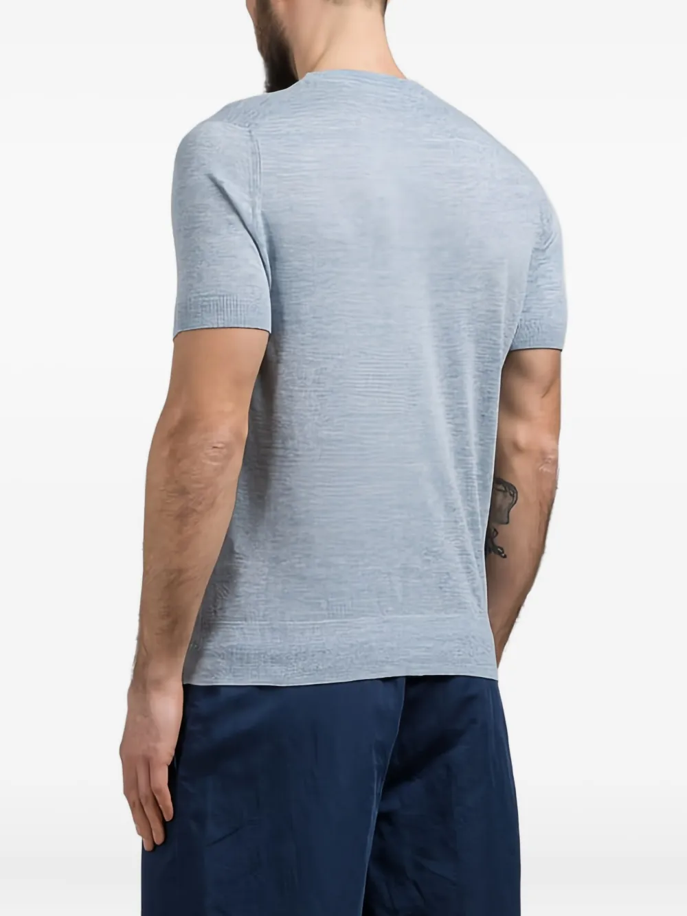 Brunello Cucinelli Trui met ronde hals en korte mouwen Blauw