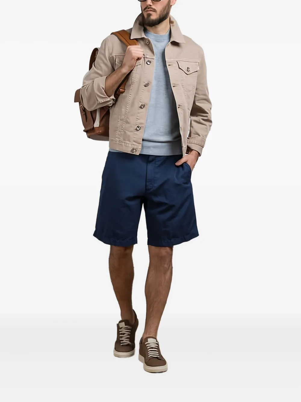 Brunello Cucinelli Trui met ronde hals en korte mouwen - Blauw