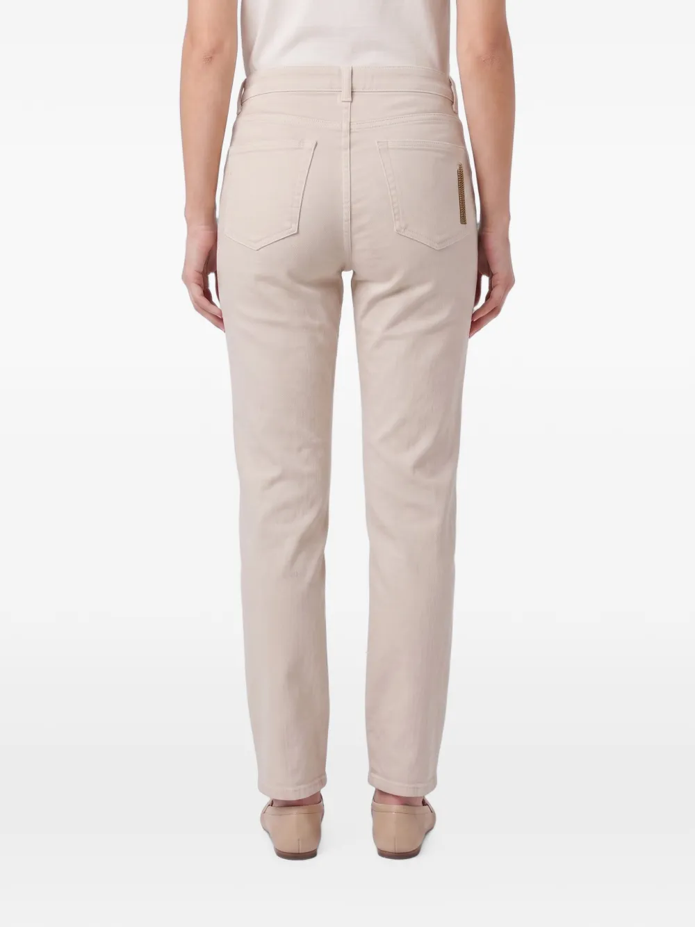 Brunello Cucinelli Monili jeans verfraaid met ketting Beige