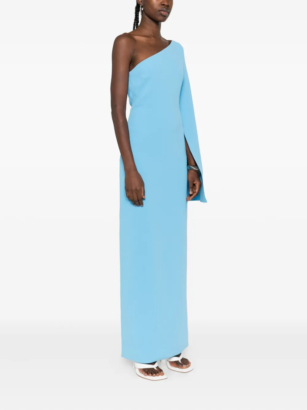 Solace London Alina one-shoulder maxi dress Blauw
