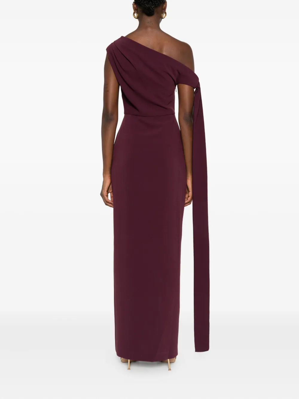 Solace London Irina maxi-jurk met lage hals Paars