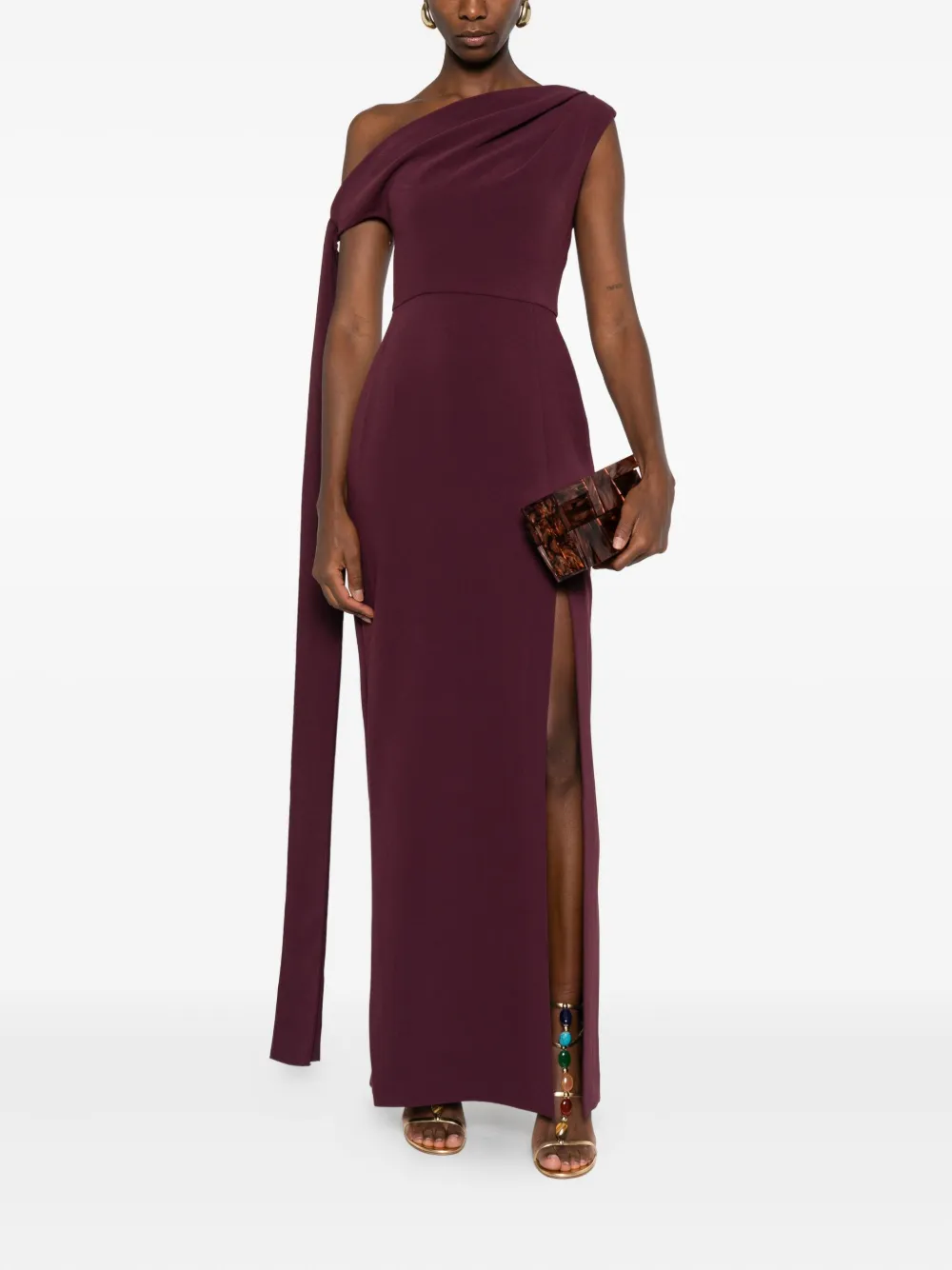 Solace London Irina cowl-neck maxi dress - Paars
