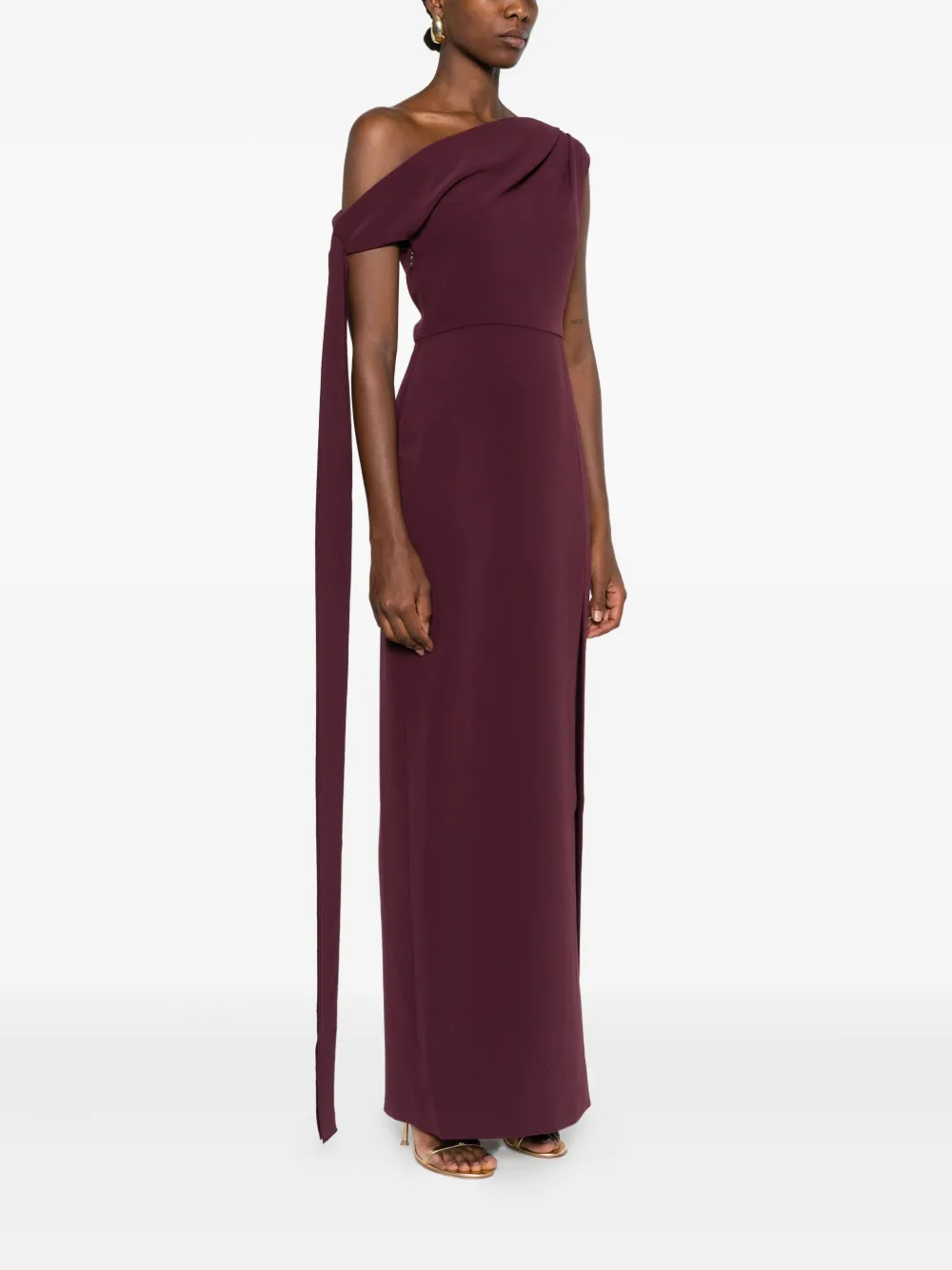Solace London Irina maxi-jurk met lage hals Paars