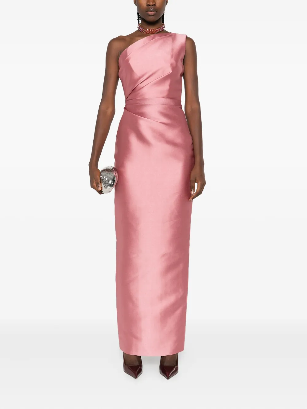 Solace London Kira one-shoulder maxi dress - Roze