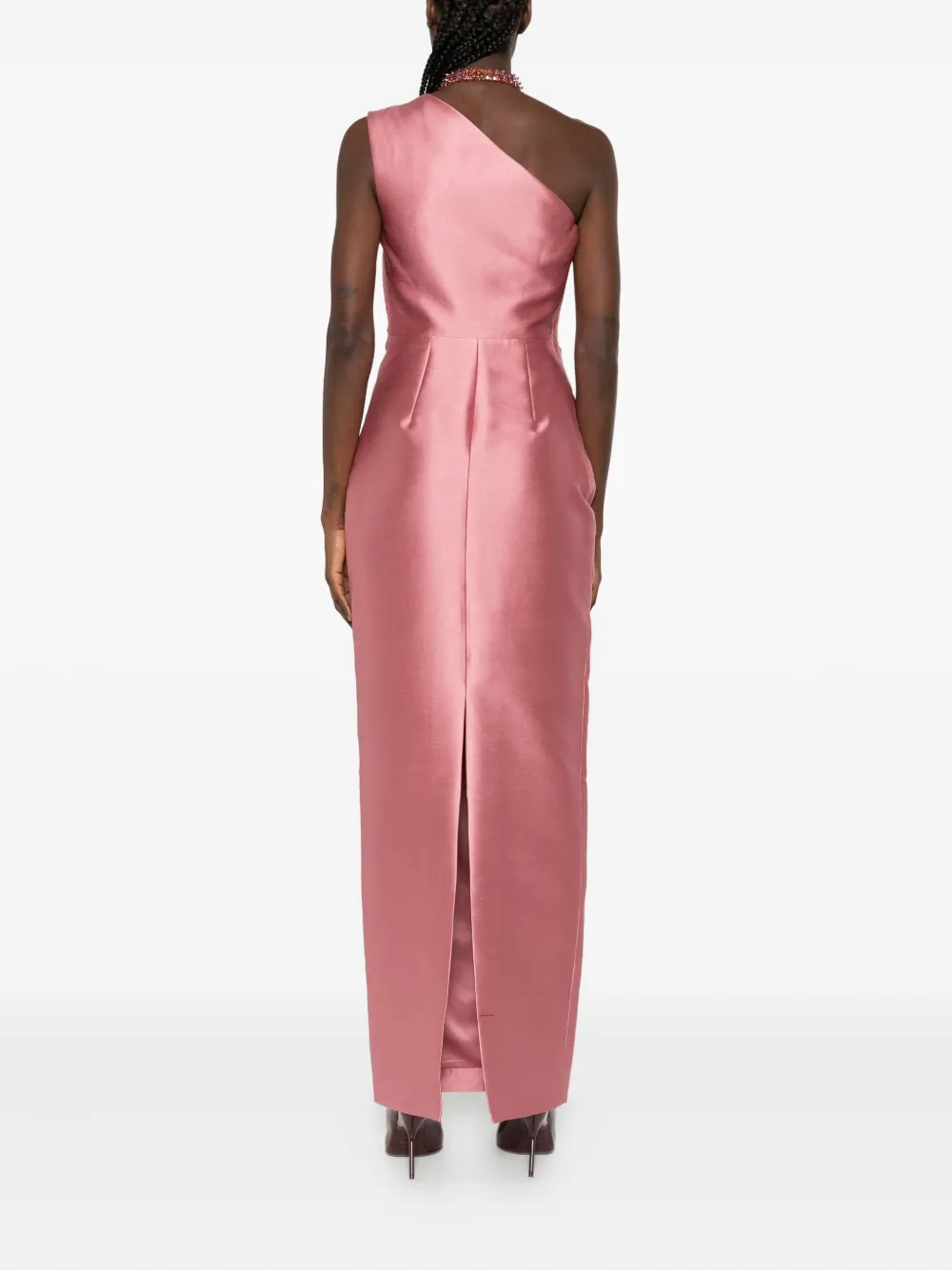 Solace London Kira one-shoulder maxi dress Roze