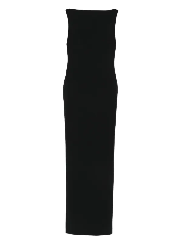Solace London Imogen Boat-neck Maxi Dress in Black