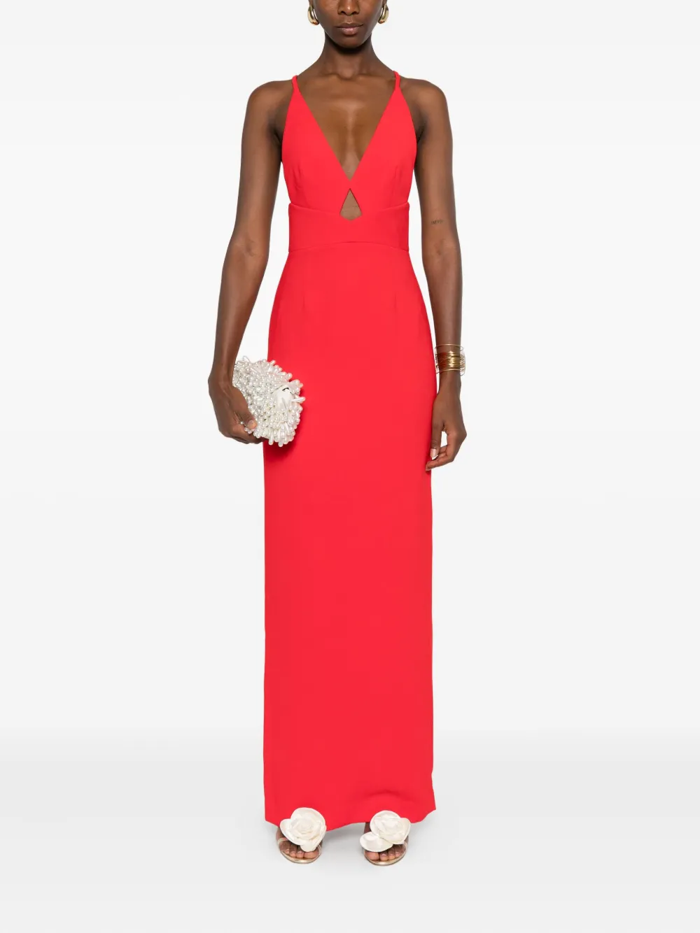 Solace London Milly cross-back maxi dress - Rood