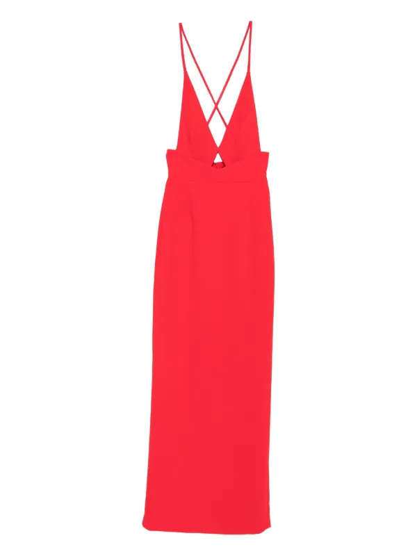Solace London Milly Cross-back Maxi Dress in Red