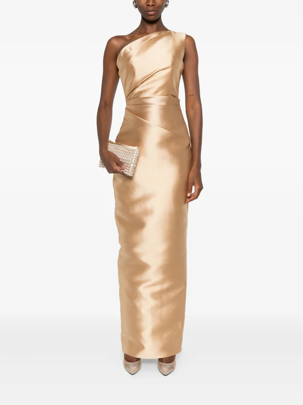 Solace London Kira one-shoulder maxi dress - Goud