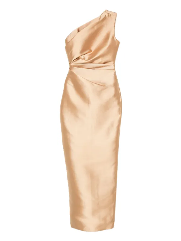 Solace London Kira one-shoulder Maxi Dress Gold FARFETCH IN