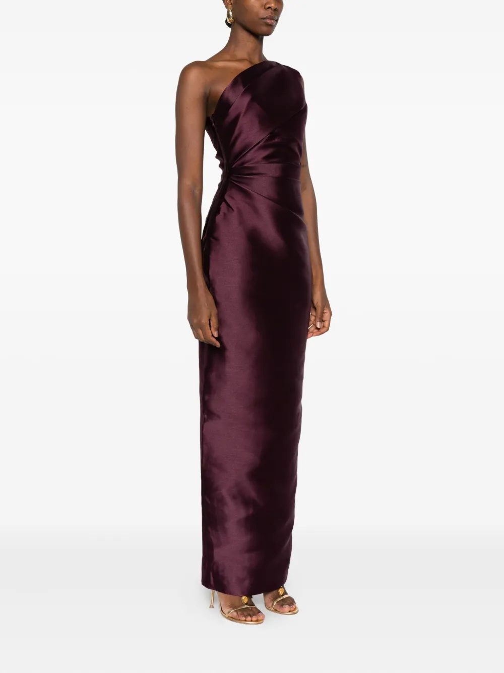 Solace London Kira one-shoulder maxi dress Paars