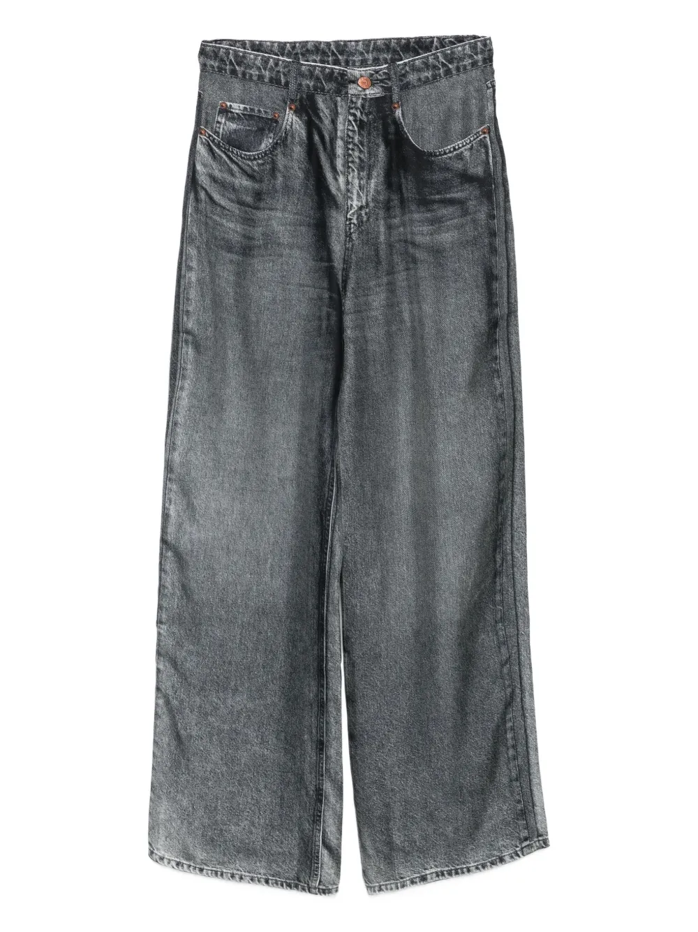 Pierre-louis Mascia Pierre Louis Mascia Denim Print Silk Trousers In Black