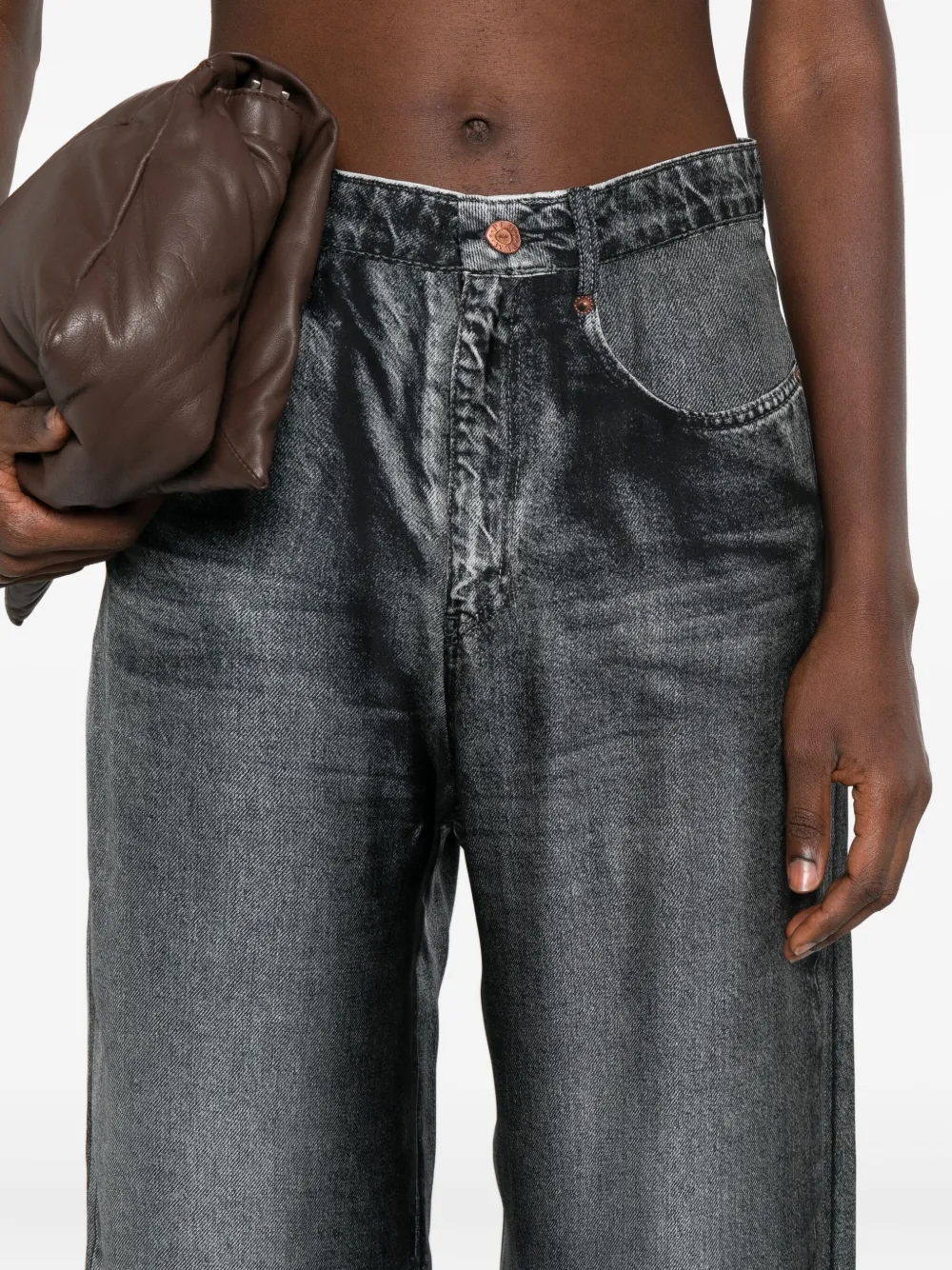 Pierre-Louis Mascia Aloe wide-leg silk trousers Zwart