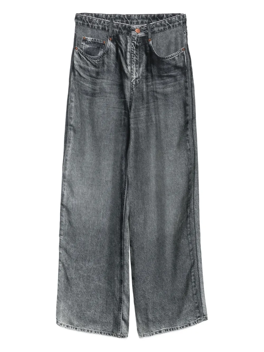 Pierre-Louis Mascia Aloe wide-leg silk trousers Zwart