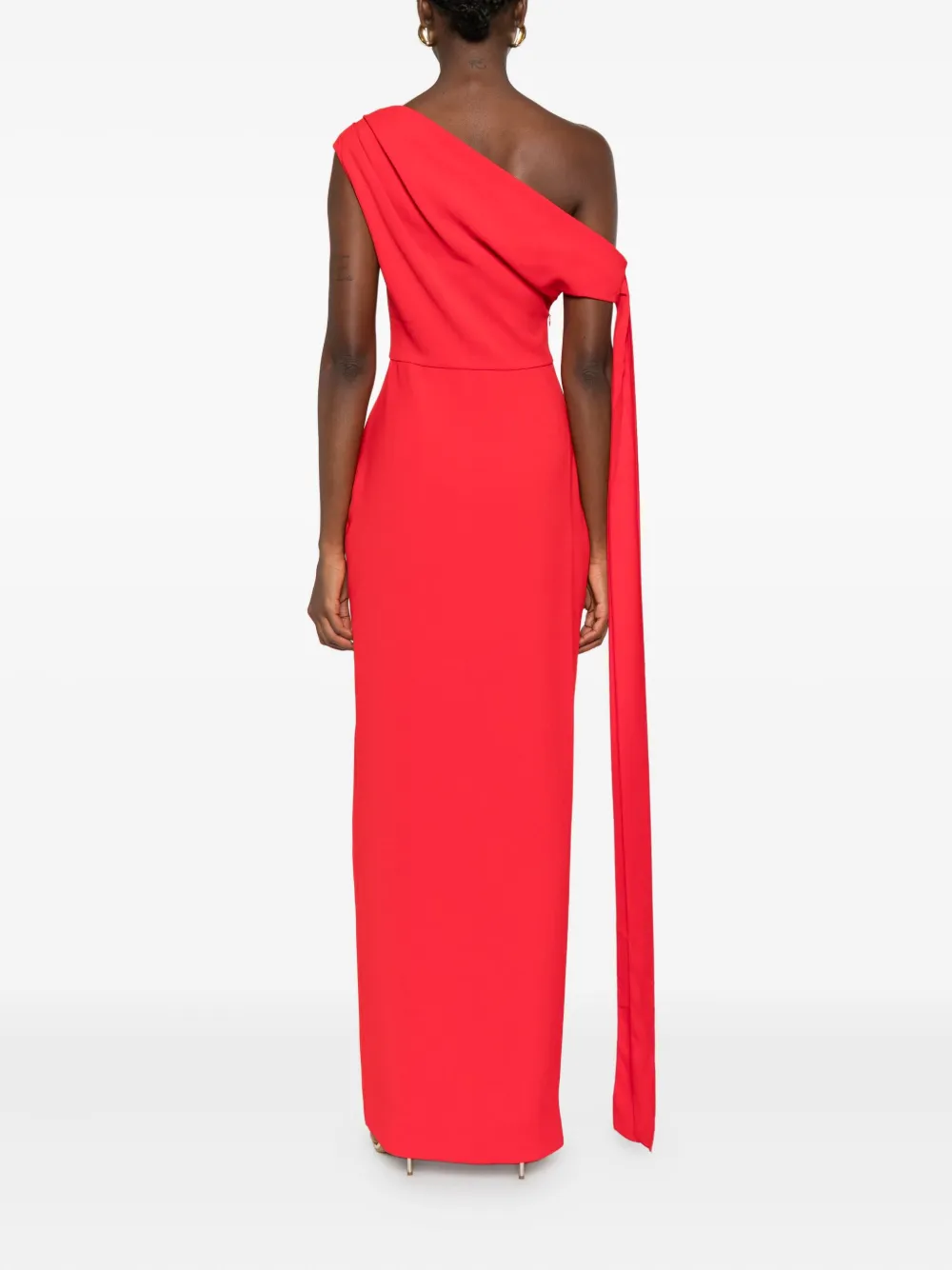 Solace London Irina one-shoulder maxi dress Rood