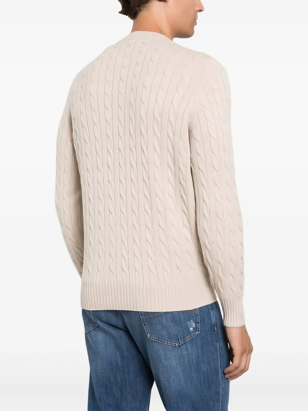 Brunello Cucinelli Kabelgebreide trui Beige