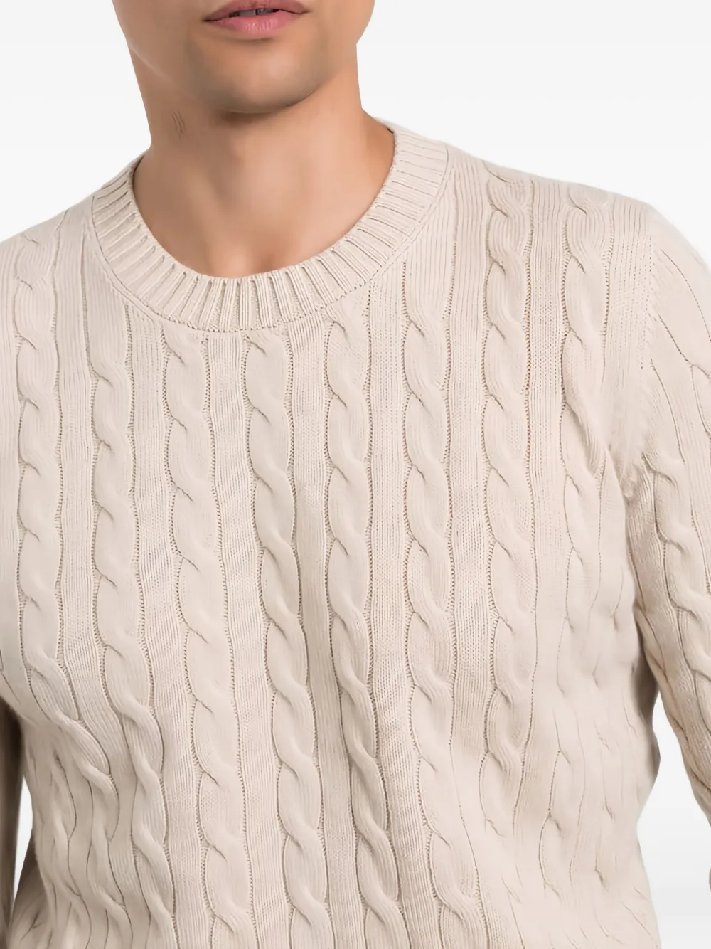 Brunello Cucinelli Kabelgebreide trui Beige