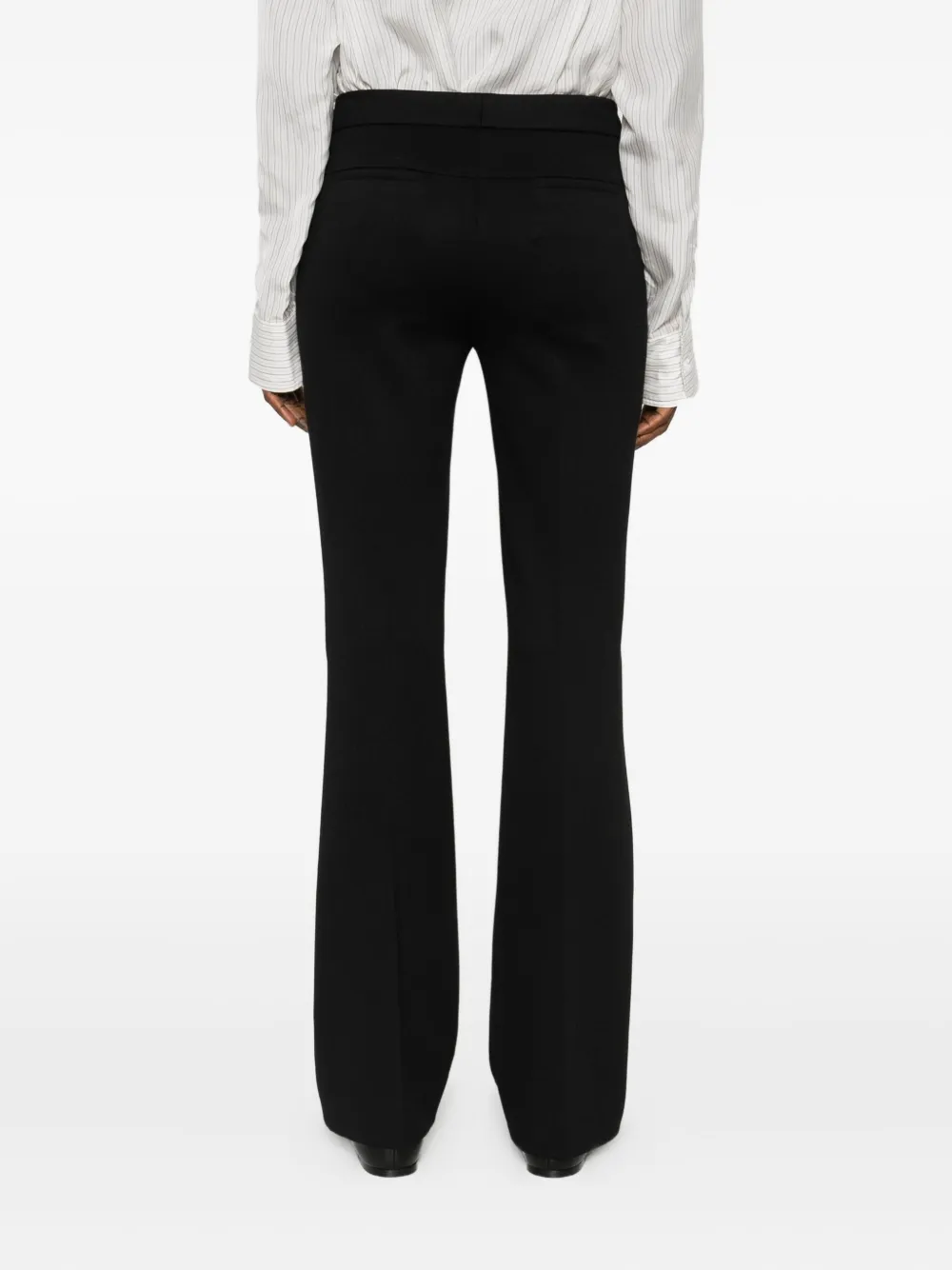 Via Masini 80 Side-pocket Flared Trousers In Black