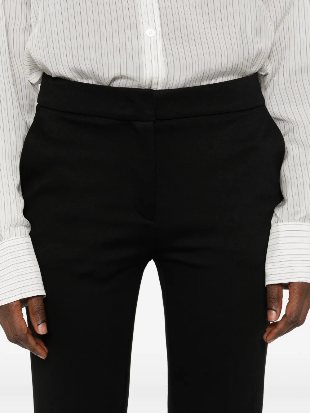 Via Masini 80 Side-pocket Flared Trousers In Black