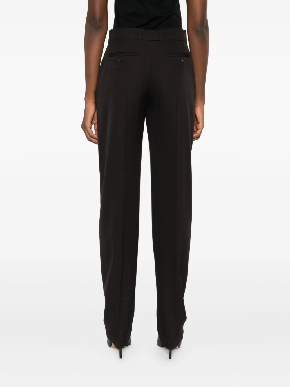 Alexander McQueen pressed-crease tailored trousers Bruin