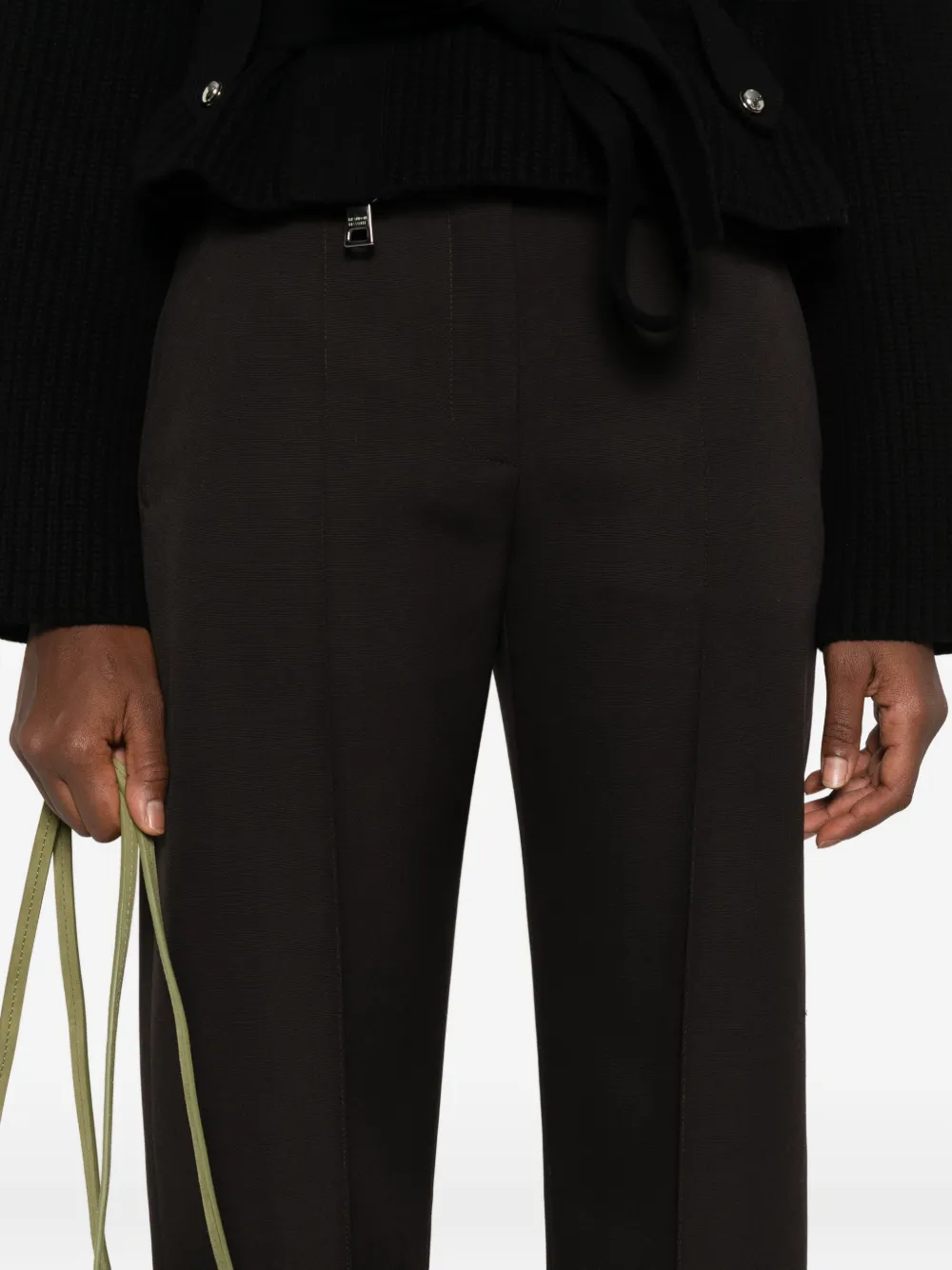 Alexander McQueen pressed-crease tailored trousers Bruin