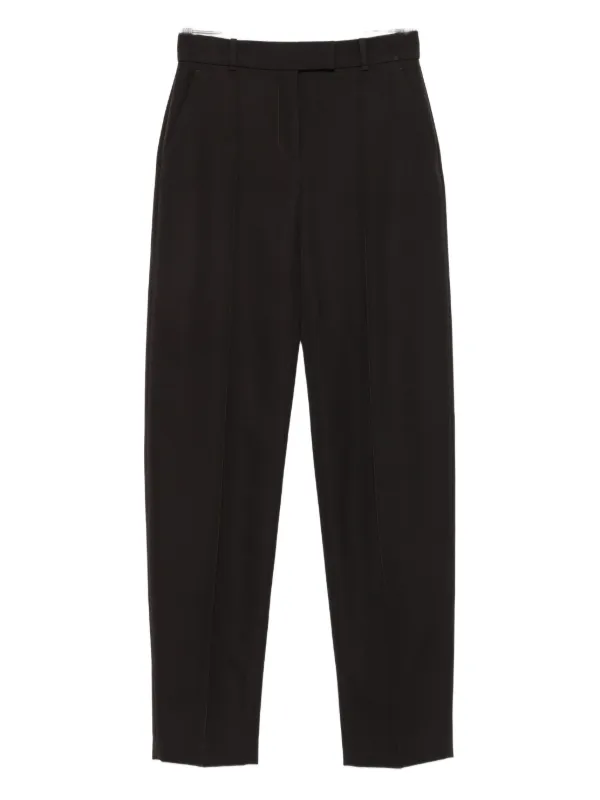 Alexander McQueen Pressed-crease Tailored Trousers in Brown