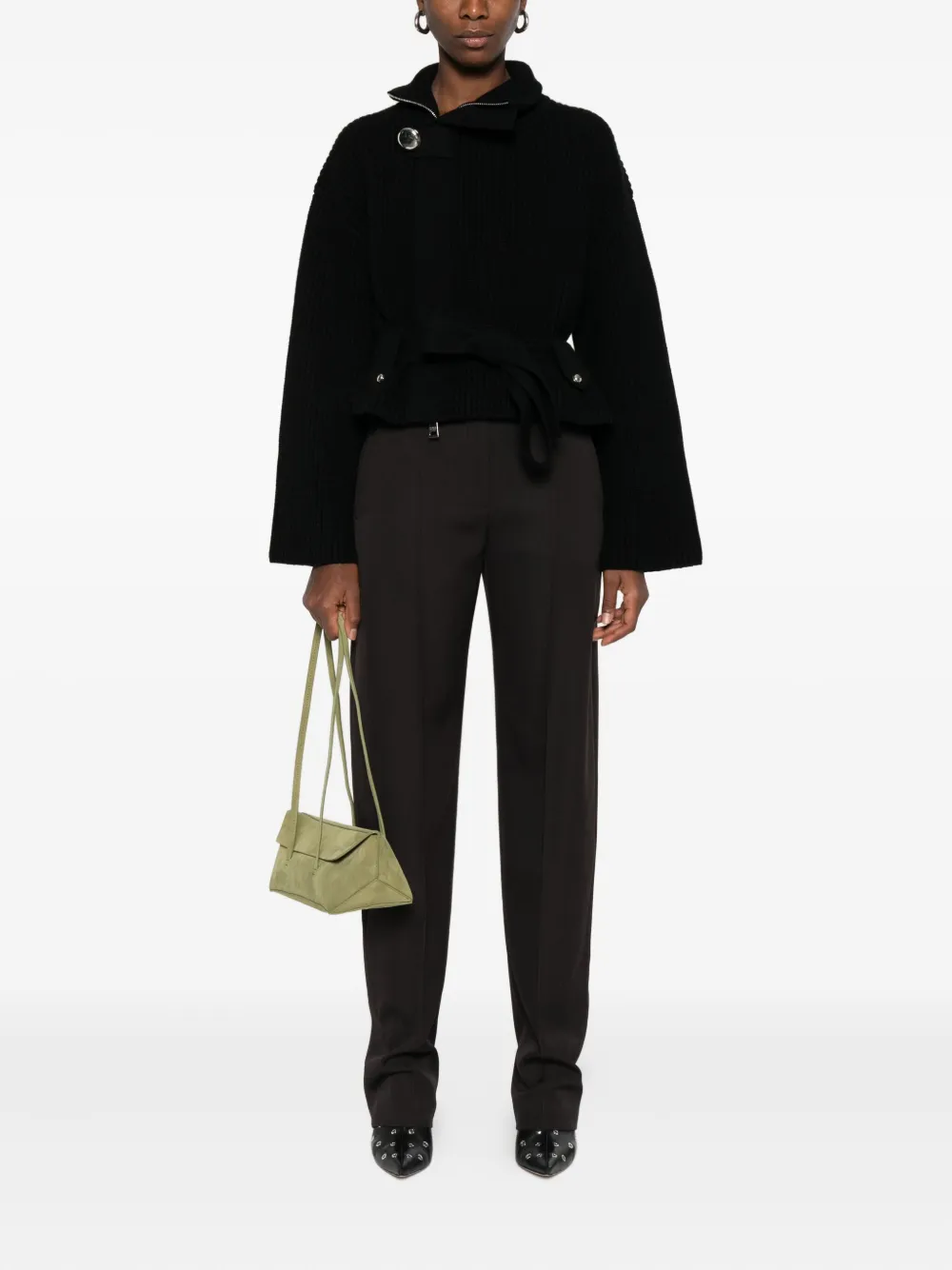 Alexander McQueen pressed-crease tailored trousers - Bruin