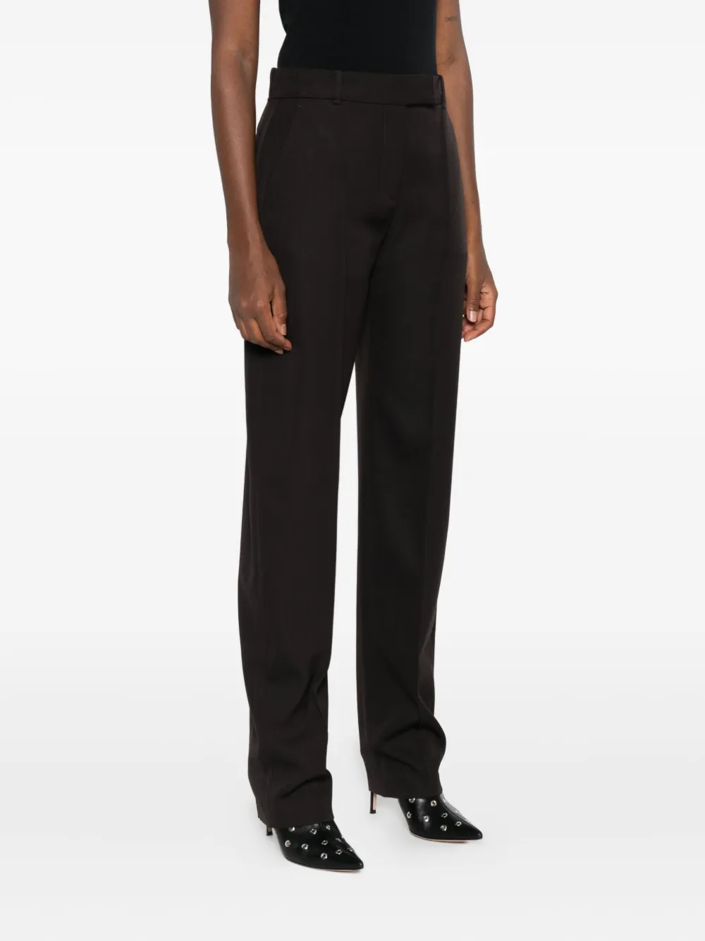 Alexander McQueen pressed-crease tailored trousers Bruin