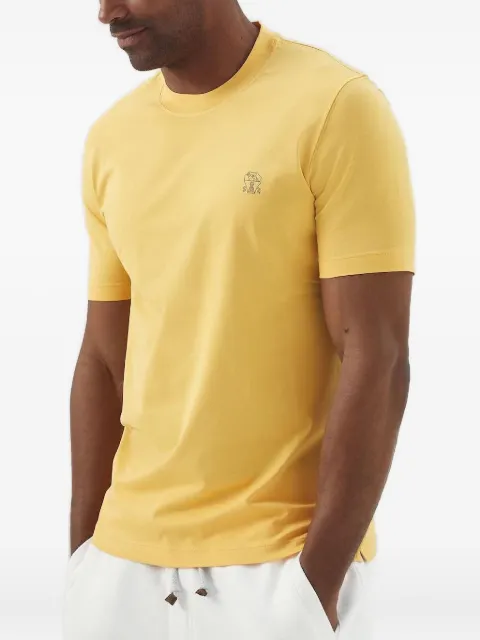 Brunello Cucinelli logo-embroidered cotton T-shirt