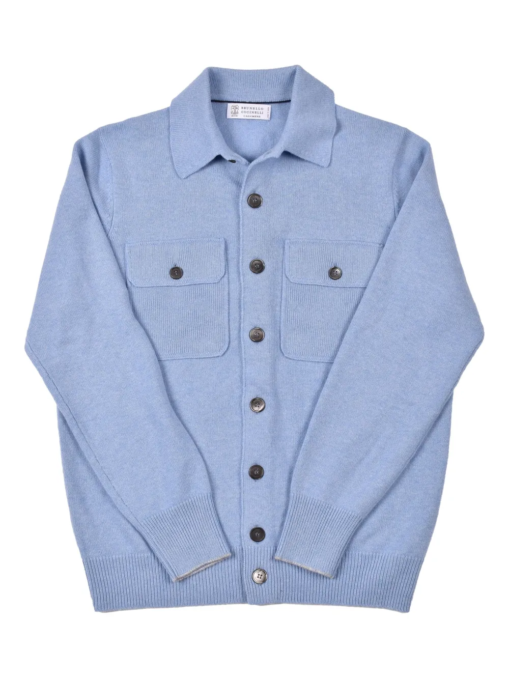 Brunello Cucinelli Buttoned Patch-pocket Wool Cardigan In Blue