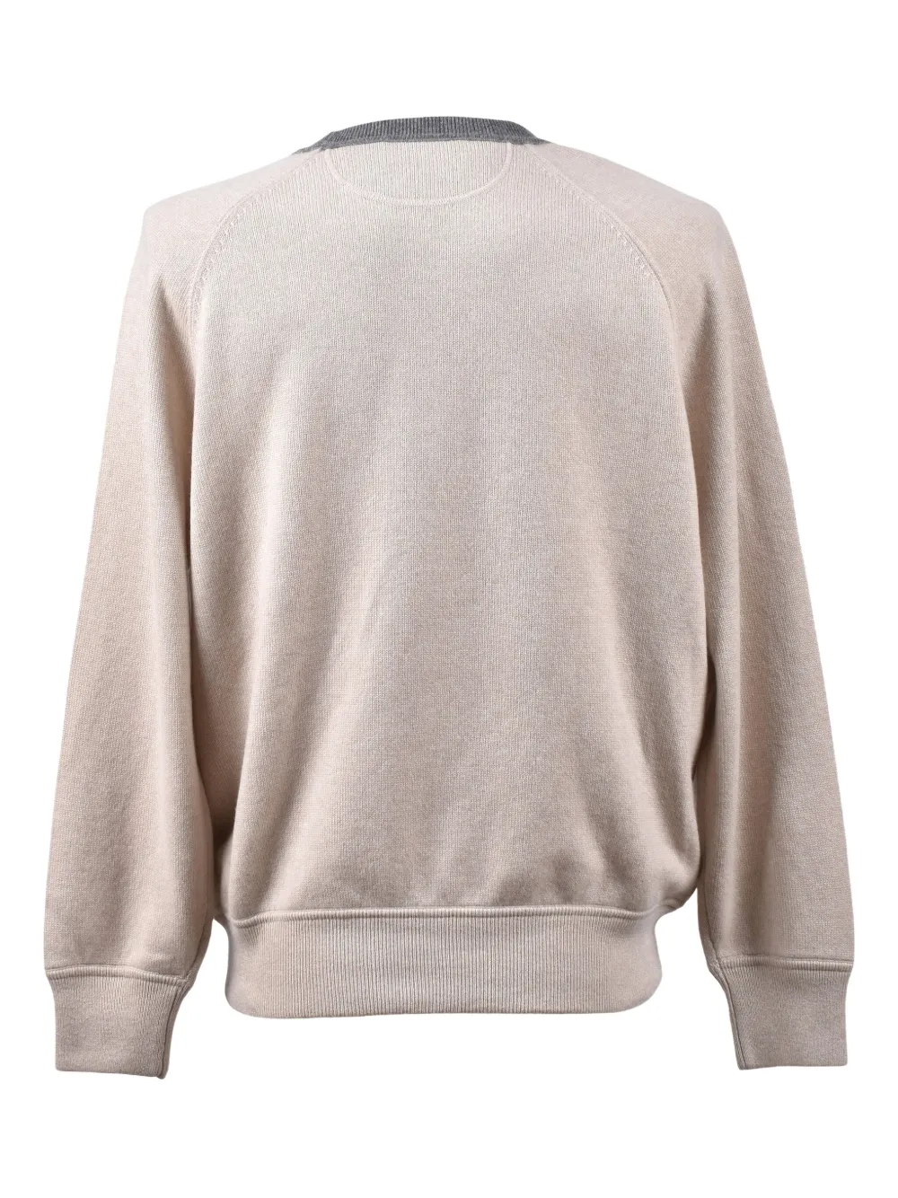 Brunello Cucinelli Trui met raglan mouwen en geborduurd logo - Beige