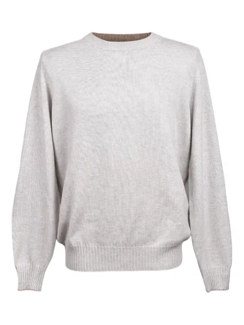 Brunello Cucinelli suede-elbow-patch wool sweater