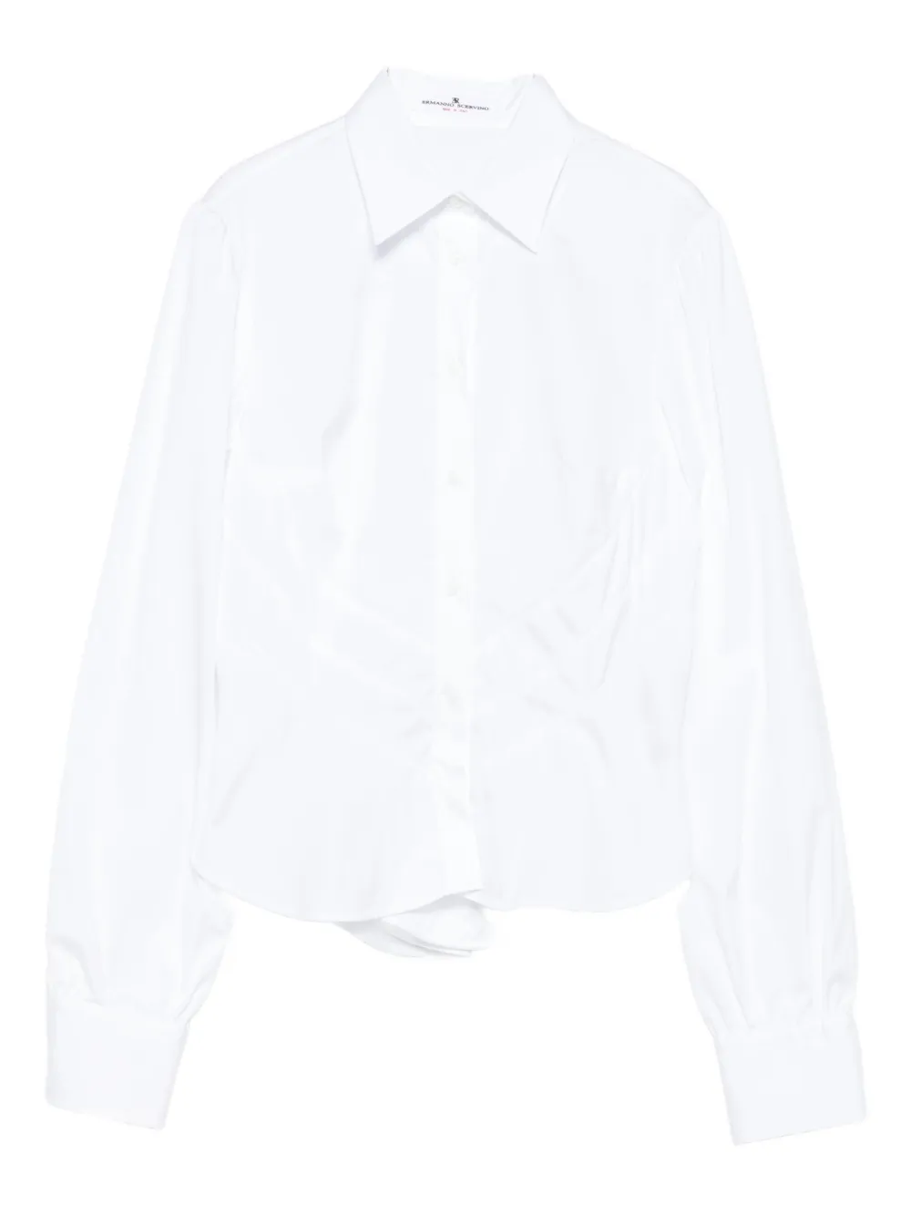 Ermanno Scervino Ruched-panel Collared Shirt In White