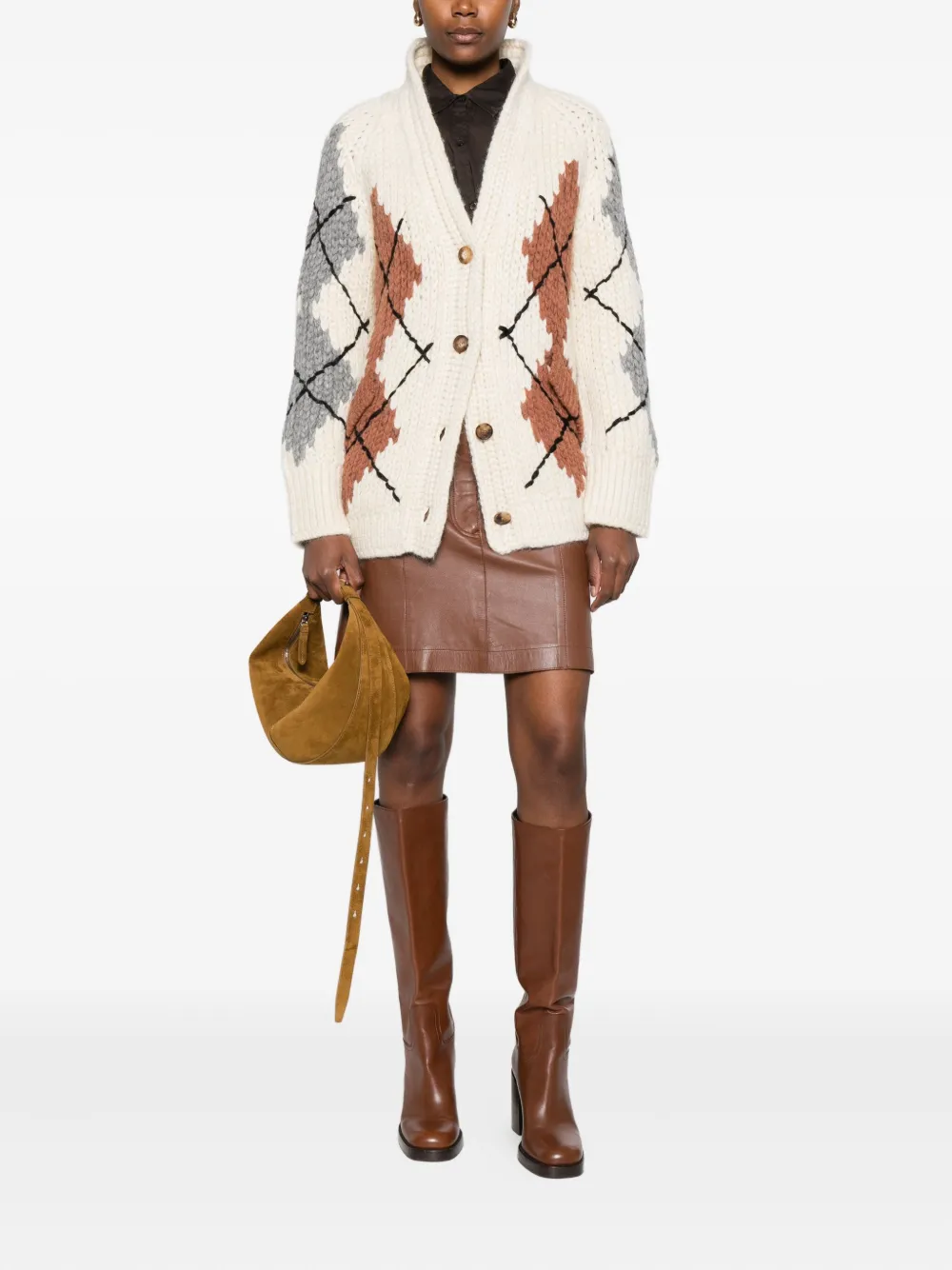 Ermanno Scervino argyle-pattern knitted cardigan | Cardigans | Image 2