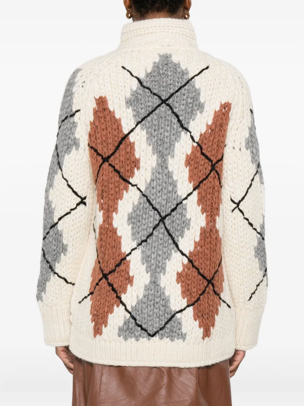 Ermanno Scervino Argyle-pattern Buttoned Cardigan In Multi