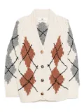 Ermanno Scervino argyle-pattern knitted cardigan - White