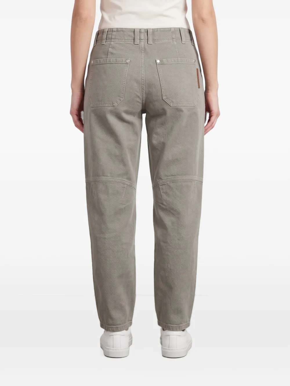 Brunello Cucinelli panelled twill trousers - Verde
