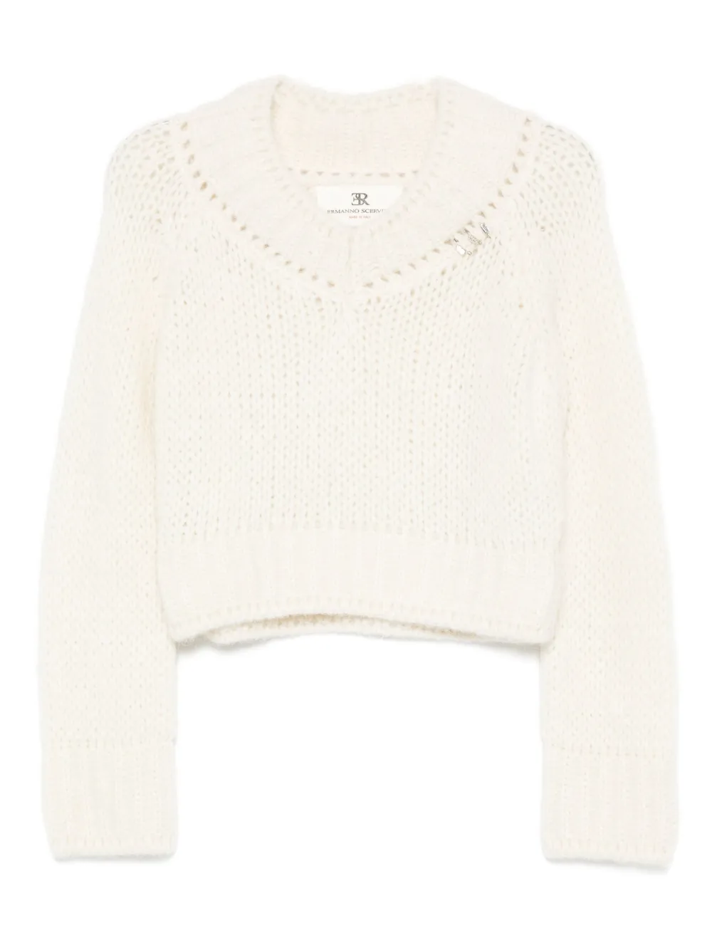 V-neck cropped sweater