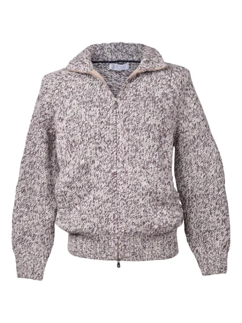 Brunello Cucinelli zip-front marl-knit cardigan