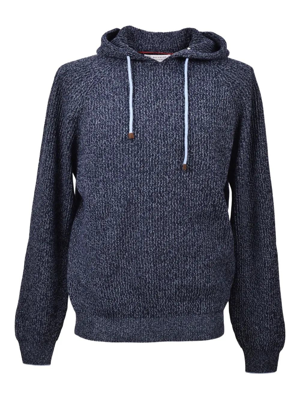 Brunello Cucinelli speckled knit hoodie | Blue | Image 1